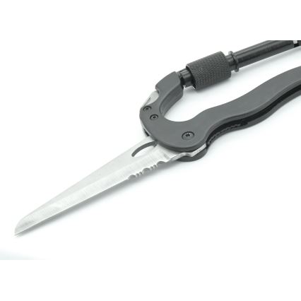 Crna aluminijumska višenamenska karabina sa osiguračem