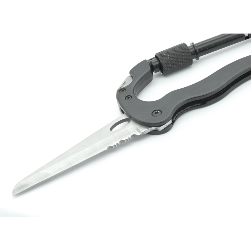 Crna aluminijumska višenamenska karabina sa osiguračem