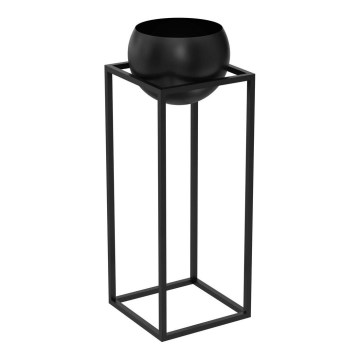 Crna metalna saksija za cveće 81,3x29 cm