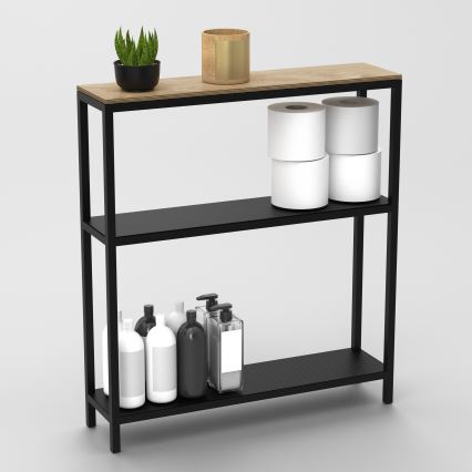 Crna polica za kupatilo 67x60 cm