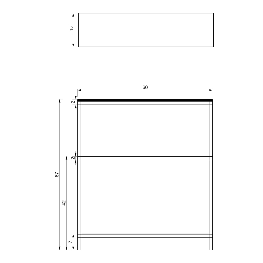 Crna polica za kupatilo 67x60 cm