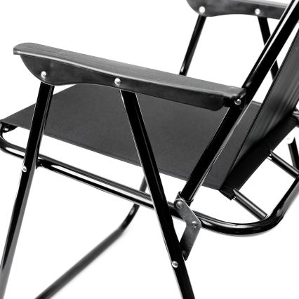 Crna sklopiva kamperska stolica