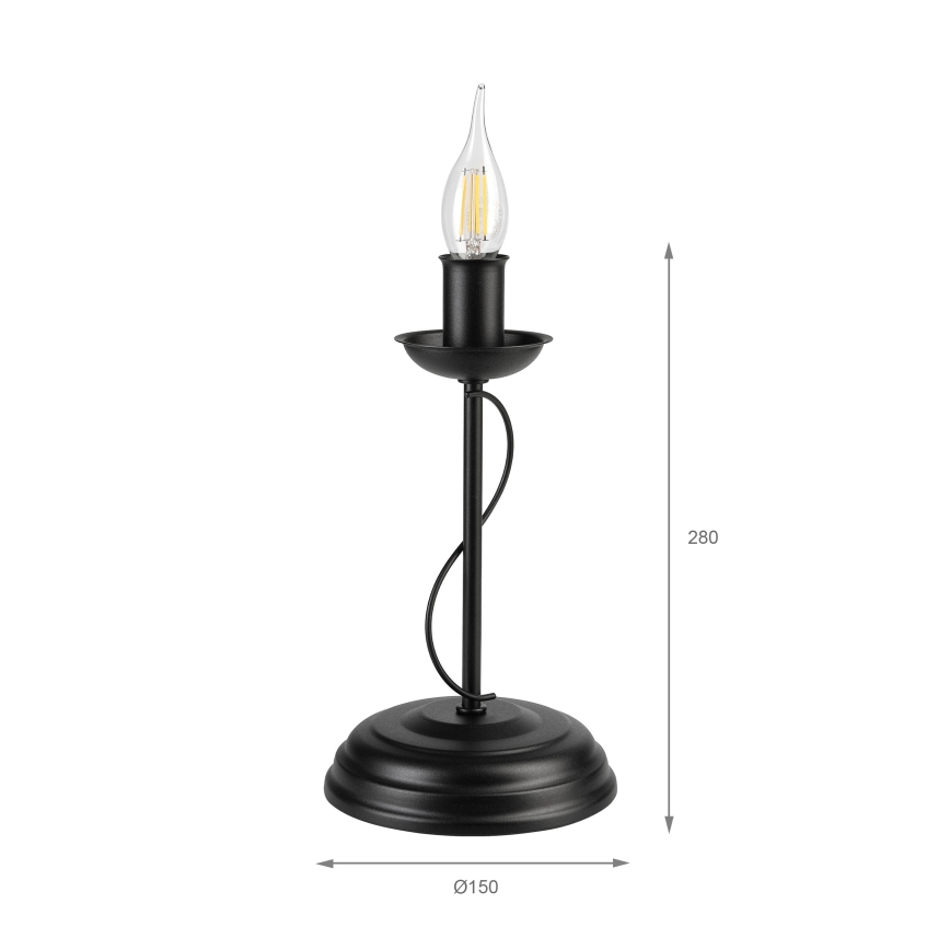 Crna stona lampa ANTON 1xE14/60W/230V