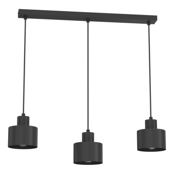 Crni luster na sajli PARKLA 3xE27/15W/230V
