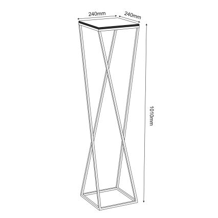 Crni stalak za cveće 100x24 cm