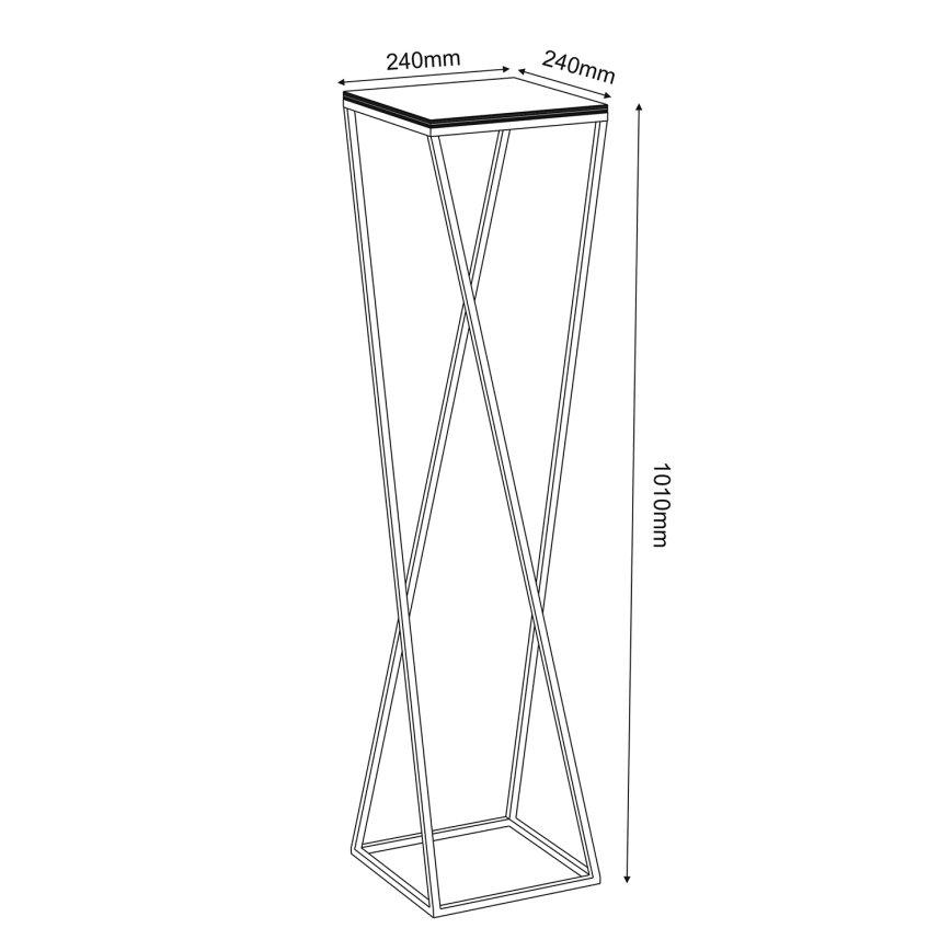 Crni stalak za cveće 100x24 cm