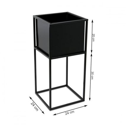 Crni stalak za cveće 50x24 cm