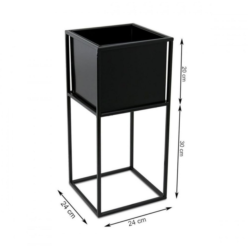 Crni stalak za cveće 50x24 cm