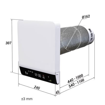 Dalap 25BP160 - Sobna rekuperacija BRISE 160 PROFI 22W/230V Wi-Fi + daljinski upravljač
