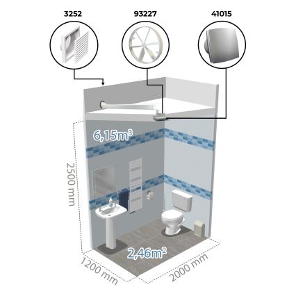 Dalap 41017 - Aksijalni ventilator sa tajmerom i senzorom vlažnosti 100 BFAZW 16W/230V
