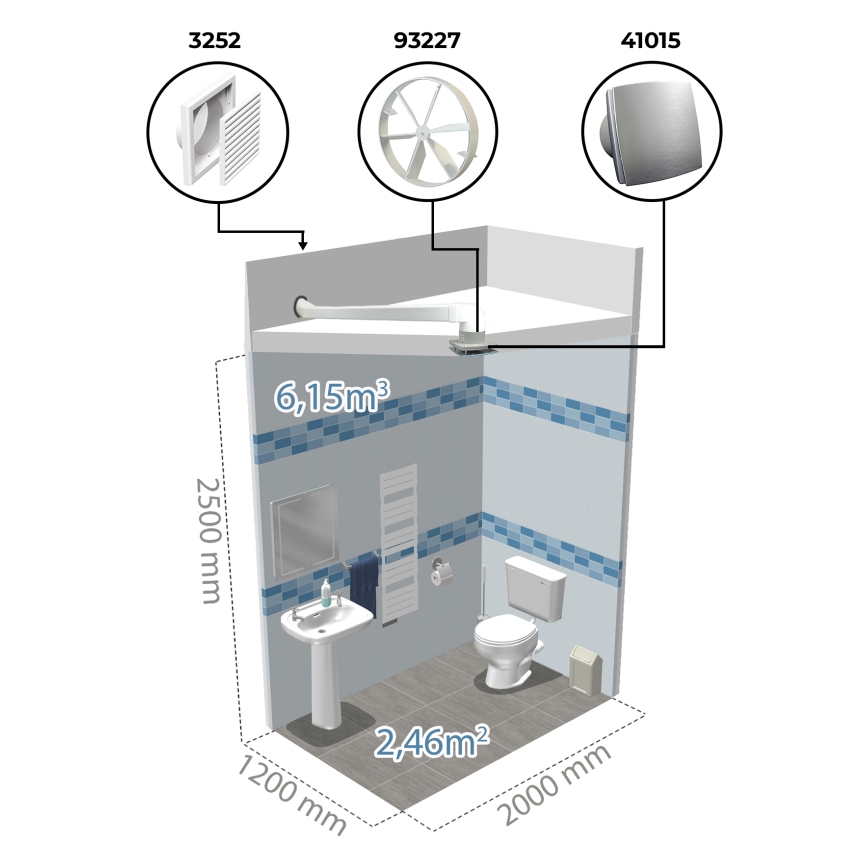 Dalap 41017 - Aksijalni ventilator sa tajmerom i senzorom vlažnosti 100 BFAZW 16W/230V