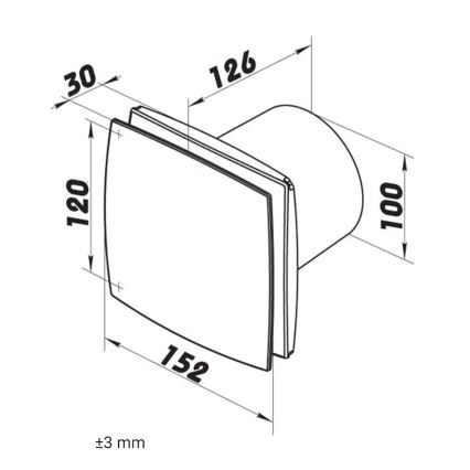 Dalap 41067 - Aksijalni ventilator sa tajmerom i senzorom vlage 100 BFZW 12 14W/12V