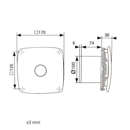 Dalap 41093 - Aksijalni ventilator 100 ONYX 14W/230V
