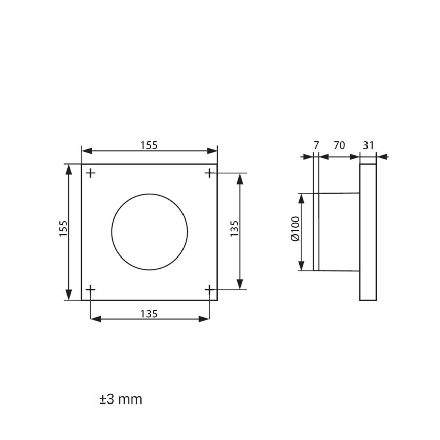 Dalap 41095ZW - Aksijalni ventilator sa tajmerom i senzorom vlažnosti 100 DARK ZW 8,4W/230V