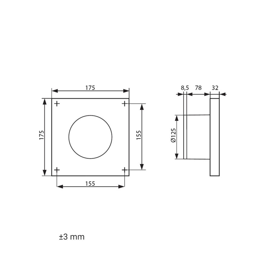 Dalap 41096 - Aksijalni ventilator 125 DARK 10W/230V