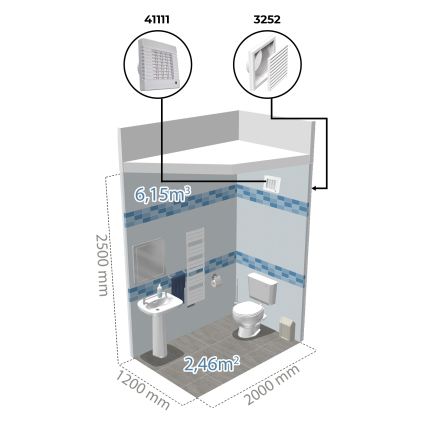 Dalap 41104 - Aksijalni ventilator sa automatskom žaluzijom 100 LV 12 18W/12V