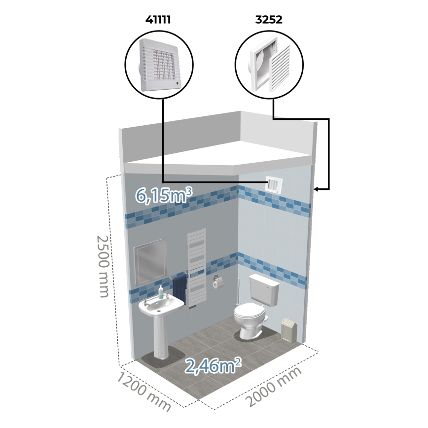 Dalap 41104 - Aksijalni ventilator sa automatskom žaluzijom 100 LV 12 18W/12V