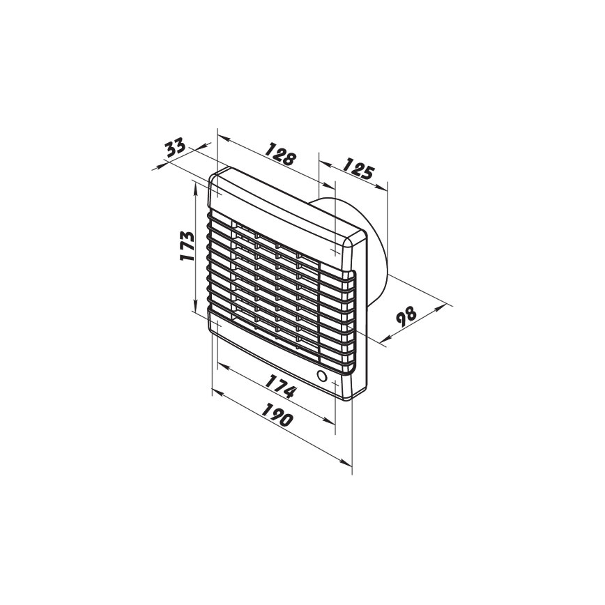 Dalap 41114 - Aksijalni ventilator sa automatskom žaluzinom 125 LV 30W/230V