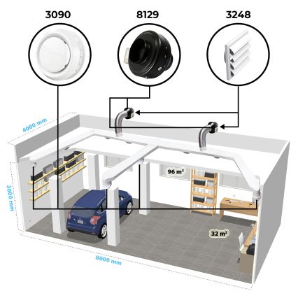 Dalap 8128 - Radijalni kanalski ventilator TURBINE M 100 60W/230V