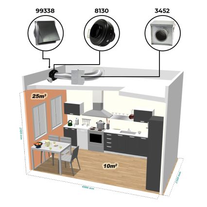 Dalap 8130 - Radijalni kanalni ventilator TURBINE M 150 100W/230V