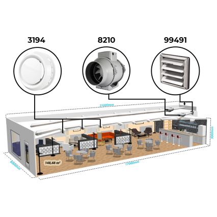 Dalap 8210 - Aksijalni ventilator AP PROFI 150 50W/230V