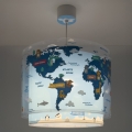 Dalber 40672 - Dečiji luster WORLD 1xE27/15W/230V plavi