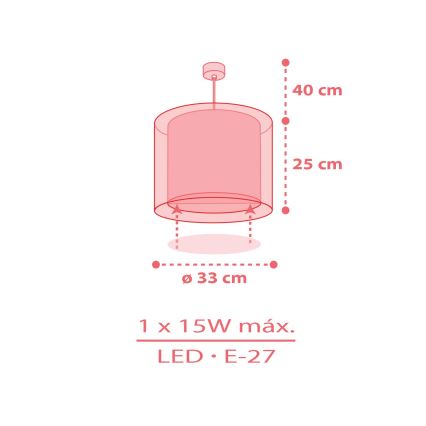 Dalber 41192 - Dečiji luster RAINBOW 1xE27/15W/230V šaren