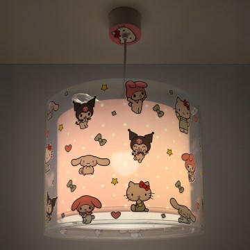 Dalber 41252 - Dečiji luster HELLO KITTY&FRIENDS 1xE27/15W/230V ružičasti