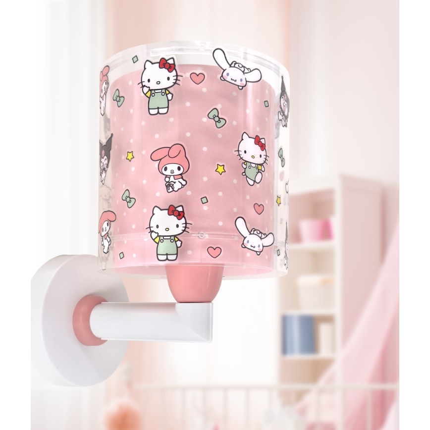 Dalber 41259 - Dečija zidna lampa HELLO KITTY&FRIENDS 1xE27/15W/230V ružičasta