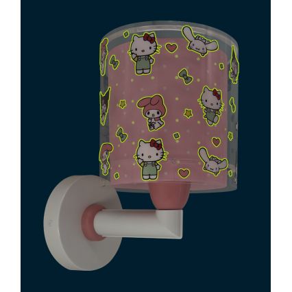 Dalber 41259 - Dečija zidna lampa HELLO KITTY&FRIENDS 1xE27/15W/230V ružičasta