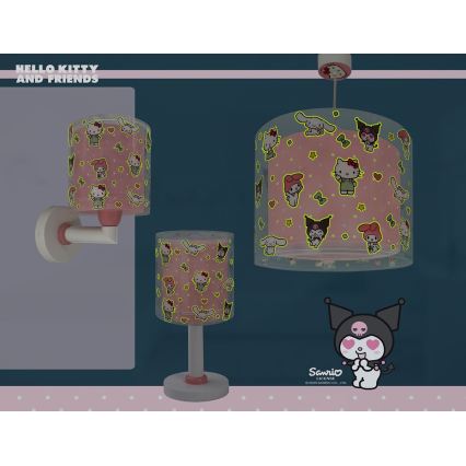 Dalber 41259 - Dečija zidna lampa HELLO KITTY&FRIENDS 1xE27/15W/230V ružičasta
