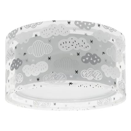 Dalber 41416E - Dečije plafonsko svetlo CLOUDS 2xE27/60W/230V sivo