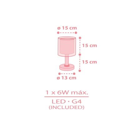 Dalber 41571S - LED dečija lampica BABY TEDDY 1xG4/4W/230V ružičasta