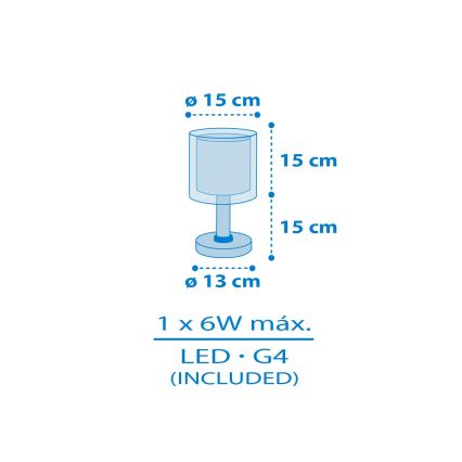 Dalber 41571T - LED dečija lampica BABY TEDDY 1xG4/4W/230V plava
