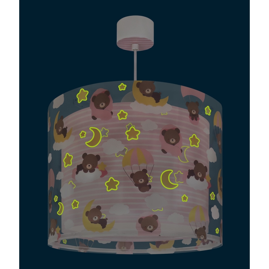 Dalber 41572S - Dečiji luster BABY TEDDY 1xE27/15W/230V ružičasta