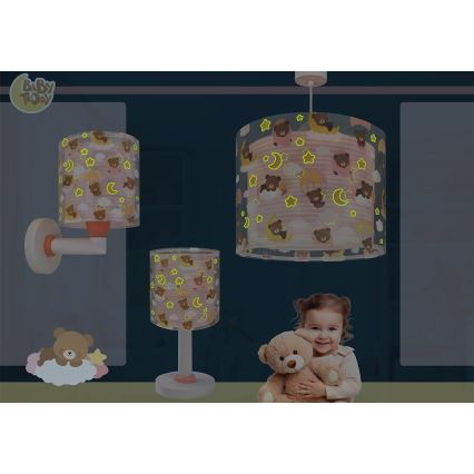 Dalber 41572S - Dečiji luster BABY TEDDY 1xE27/15W/230V ružičasta