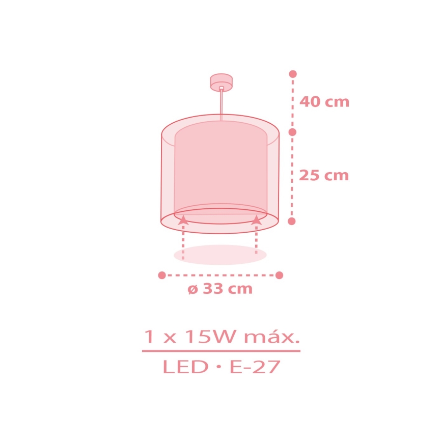 Dalber 41572S - Dečiji luster BABY TEDDY 1xE27/15W/230V ružičasta