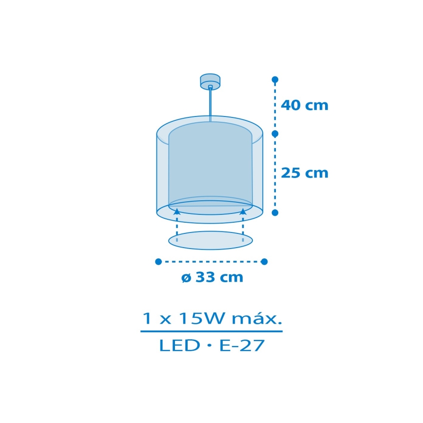 Dalber 41572T - Dečji luster BABY TEDDY 1xE27/15W/230V plava