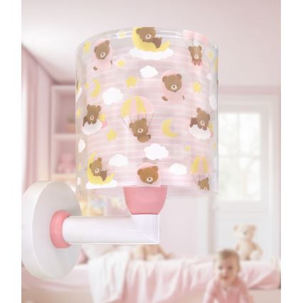 Dalber 41579S - Dečija zidna lampa BABY TEDDY 1xE27/15W/230V ružičasta