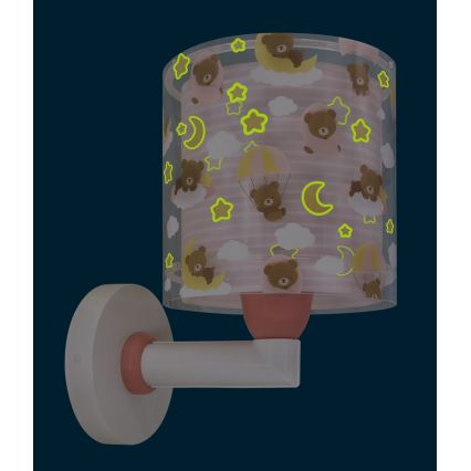 Dalber 41579S - Dečija zidna lampa BABY TEDDY 1xE27/15W/230V ružičasta