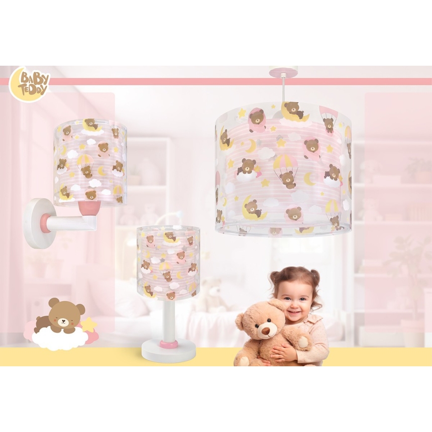 Dalber 41579S - Dečija zidna lampa BABY TEDDY 1xE27/15W/230V ružičasta