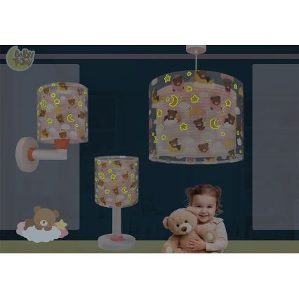 Dalber 41579S - Dečija zidna lampa BABY TEDDY 1xE27/15W/230V ružičasta