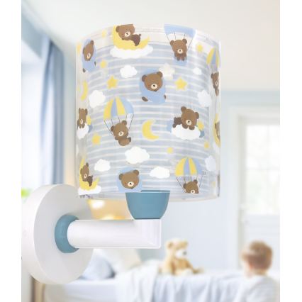 Dalber 41579T - Dečija zidna lampa BABY TEDDY 1xE27/15W/230V plava