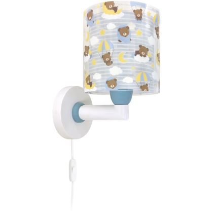 Dalber 41579T - Dečija zidna lampa BABY TEDDY 1xE27/15W/230V plava