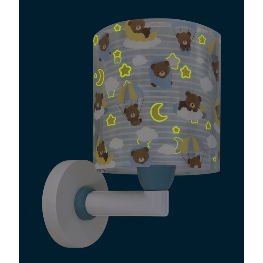 Dalber 41579T - Dečija zidna lampa BABY TEDDY 1xE27/15W/230V plava