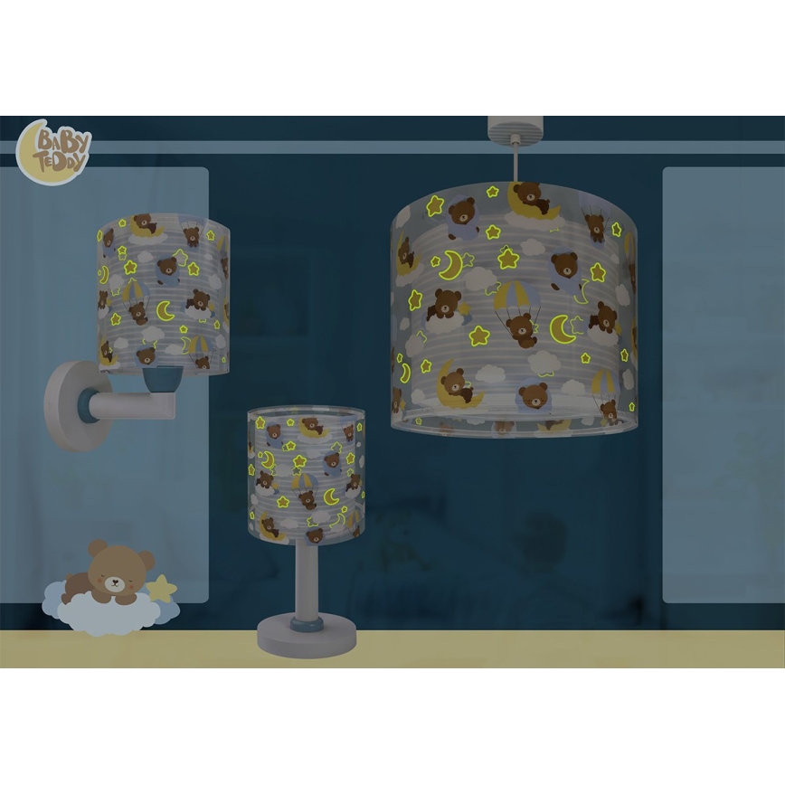 Dalber 41579T - Dečija zidna lampa BABY TEDDY 1xE27/15W/230V plava