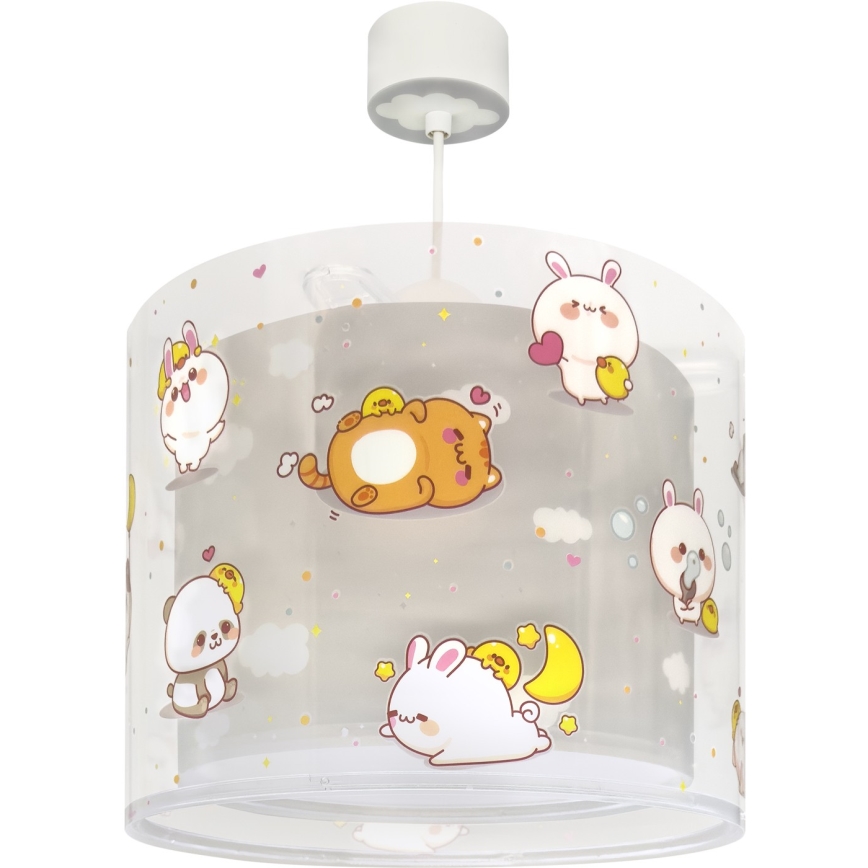 Dalber 41762E - Dečiji luster KAWAII FRIENDS 1xE27/15W/230V siva