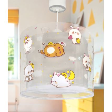 Dalber 41762E - Dečiji luster KAWAII FRIENDS 1xE27/15W/230V siva