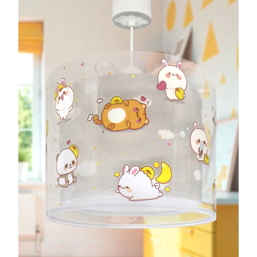 Dalber 41762E - Dečiji luster KAWAII FRIENDS 1xE27/15W/230V siva
