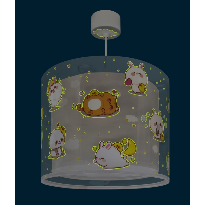 Dalber 41762E - Dečiji luster KAWAII FRIENDS 1xE27/15W/230V siva